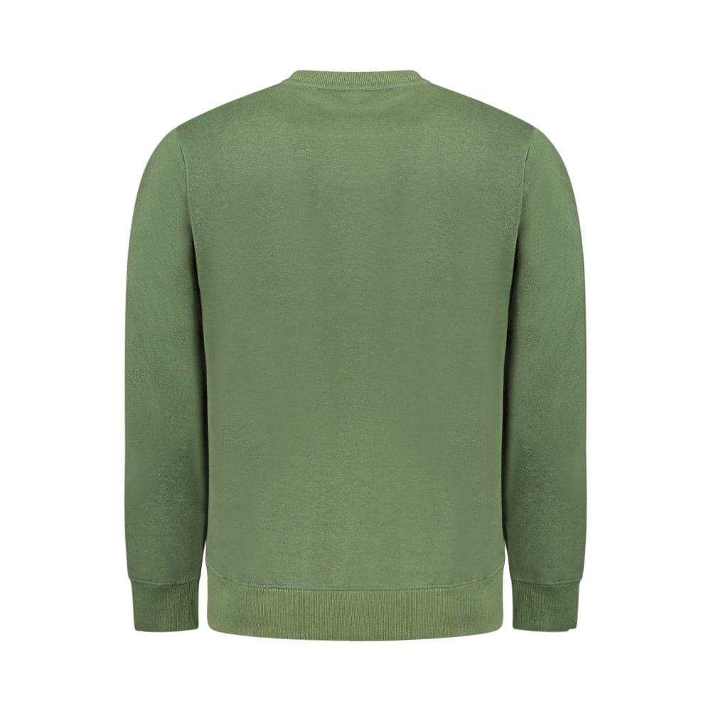 Back view of Norway 1963 Green Cotton Men Sweater showcasing modern design and comfort for casual wear.