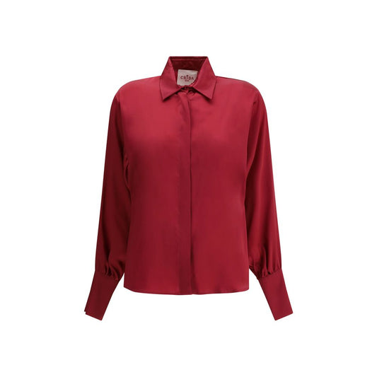 Crida Milano Multicolor Silk Shirt with high collar and smooth texture