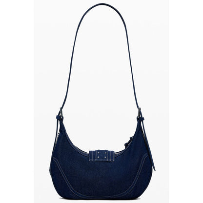 Desigual Blue Cotton Women Handbag with adjustable strap, featuring an elegant design crafted from cotton, polyester, polyurethane, and polyamide.