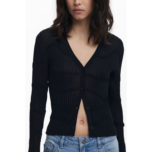 Desigual Black Viscose Sweater