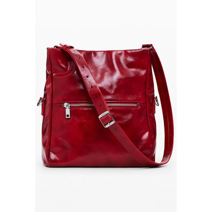 Desigual Red Polyethylene Women Handbag with adjustable strap and zip closure in vibrant red hue