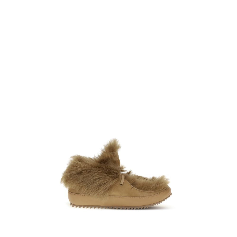 Pedro García Beige Leather Ankle Boots with fur lining and knurled sole, showcasing comfort and style for AW25 season.