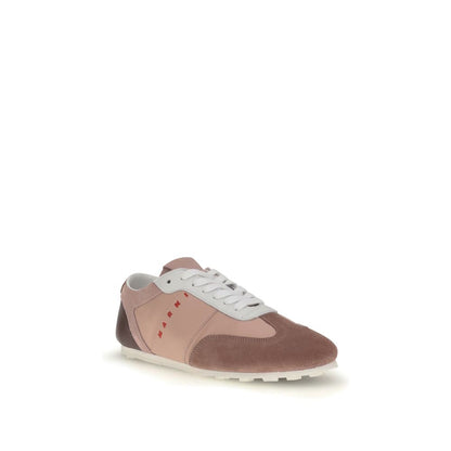 Marni Multicolor Calf Leather Bos Taurus Athletic Sneakers with retro low-top design in leather and suede, AW25 season.