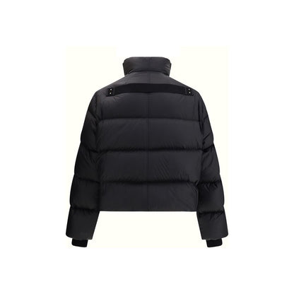 Rick Owens Black Polyamide Jackets And Coat with quilted design and high collar, showcasing urban style and comfort.
