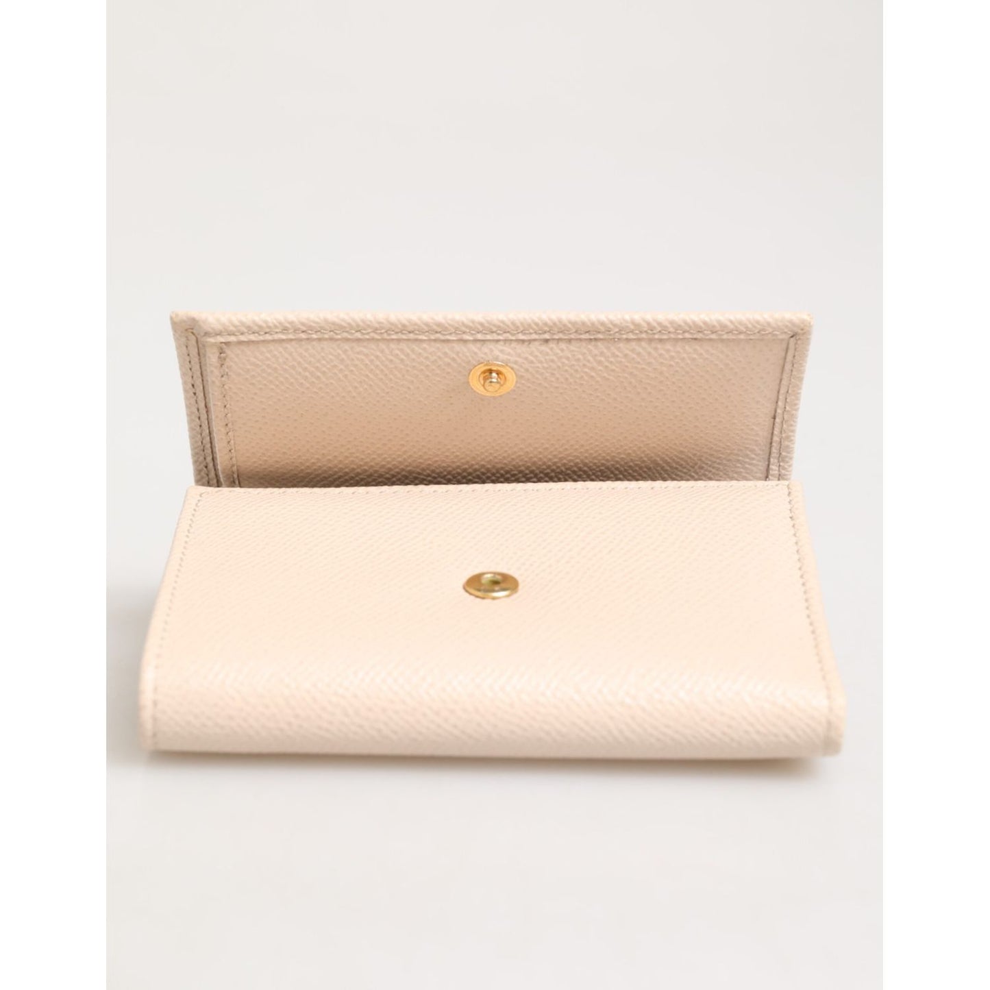 Dolce & Gabbana Light Pink Calf Leather DG Logo French Flap Wallet
