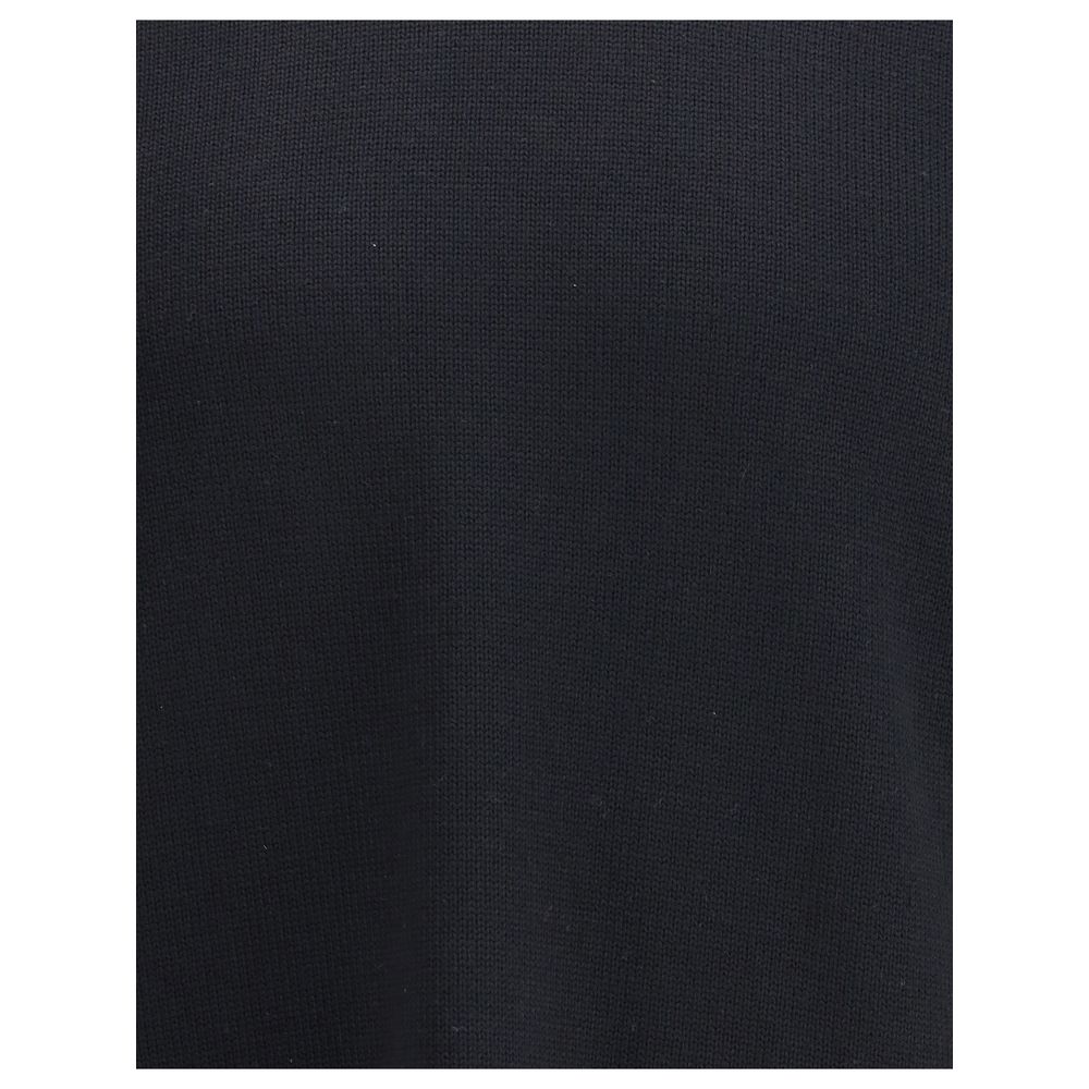 Fabric texture of Premiata Black Merino Wool Sweatshirt showing fine knit and dark color with a focus on quality material.