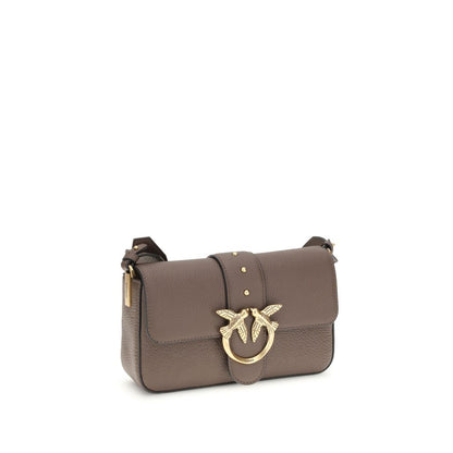 PINKO Brown Calf Leather Bos Taurus Shoulder Bag