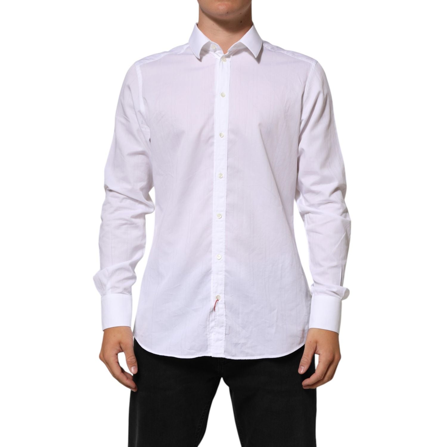 Dolce & Gabbana White Cotton MARTINI Men Formal Dress Shirt