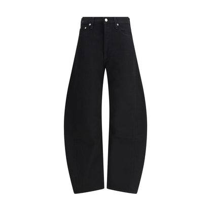 Agolde Black Recycled Cotton High-Waisted Jean with contoured leg and pieced design for a modern tailored look.