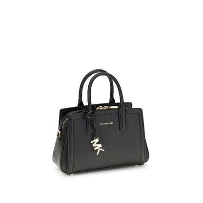Michael Kors Black Calf Leather Bos Taurus Shoulder Bag with gold-tone details and adjustable strap, model Laila for AW25.