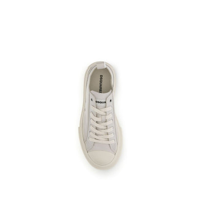 Dsquared² Cream Leather Platform Sneakers
