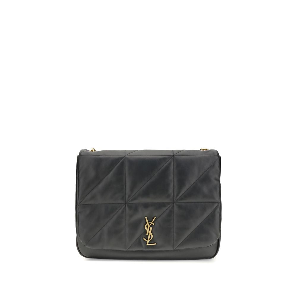 Saint Laurent Black Lamb Ovis Aries Aries Shoulder Bag with YSL logo and chain strap.