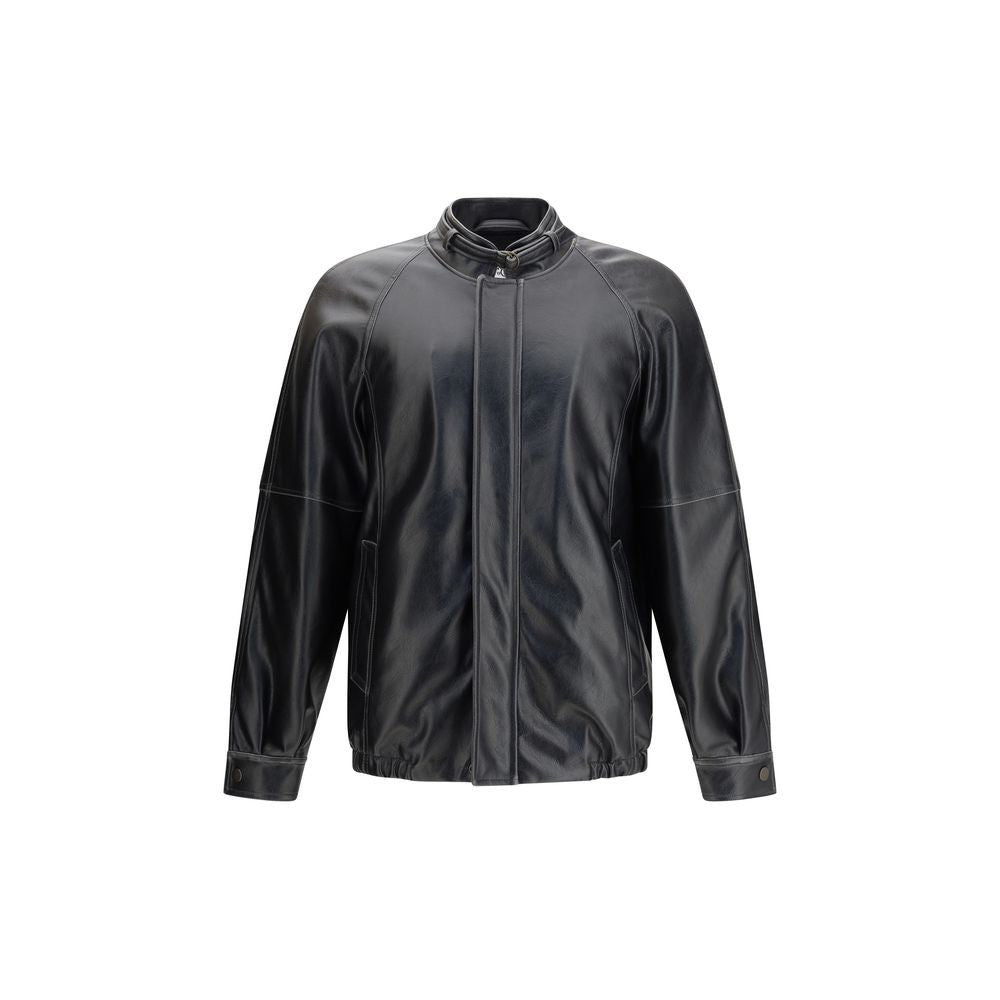 MM6 Black Polyester Bomber