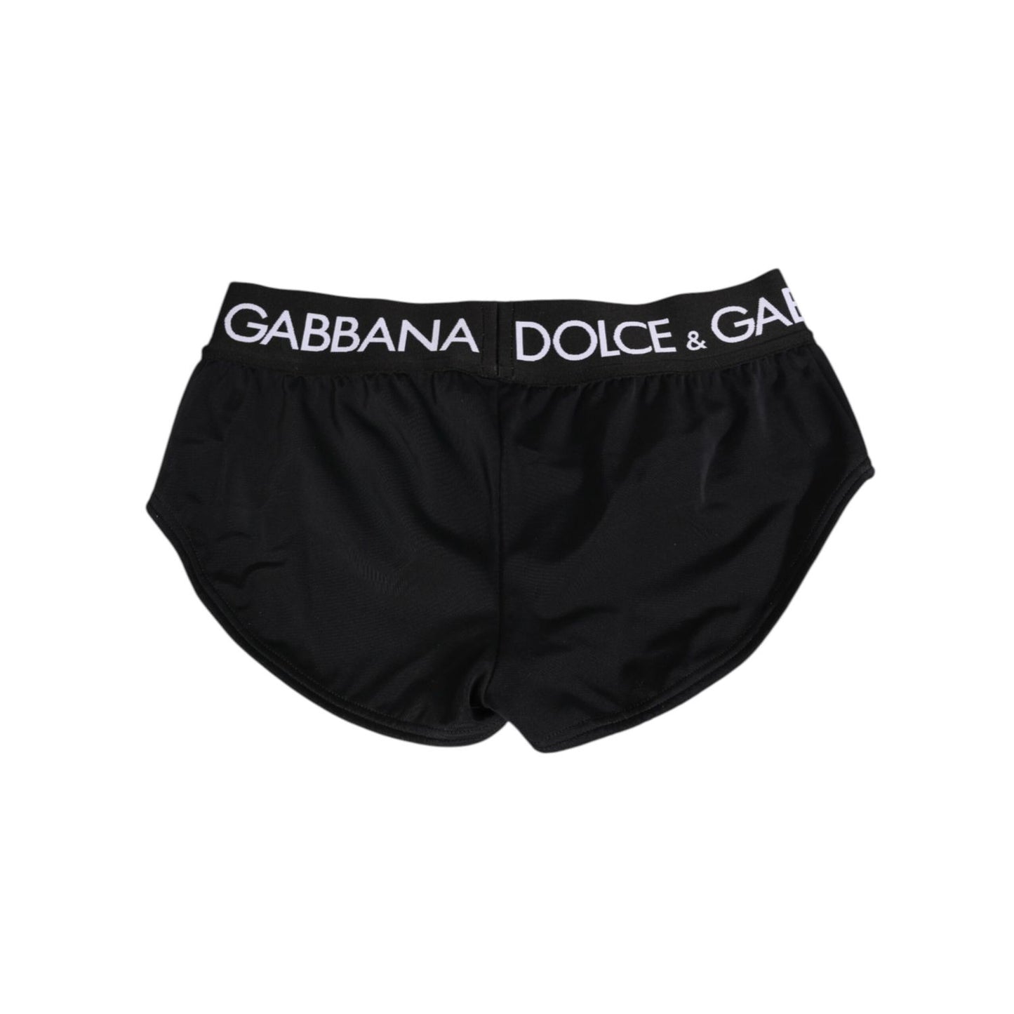Dolce & Gabbana Black Nylon Logo Waistband Shorts Underwear