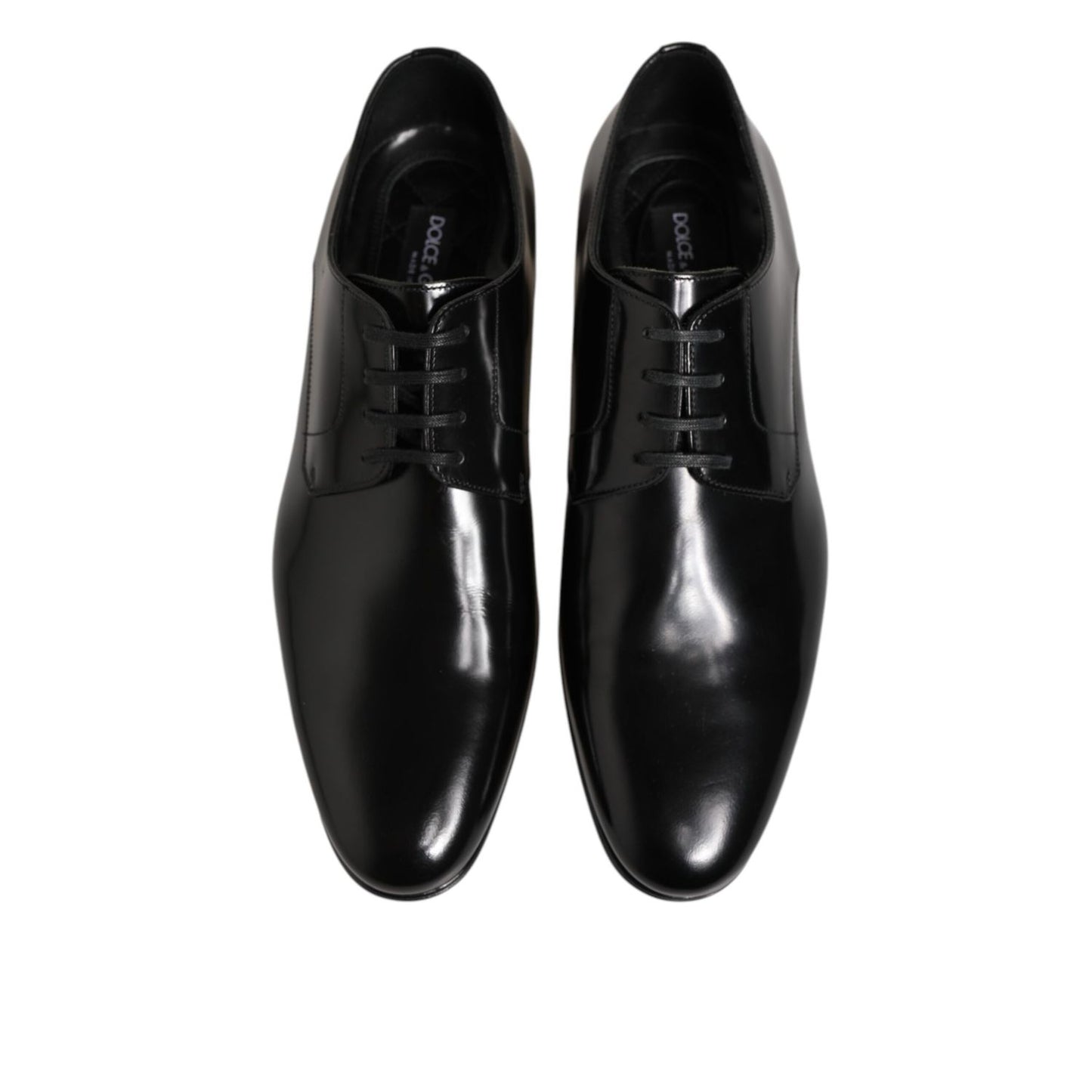 Dolce & Gabbana Black Calfskin Leather Derby Men Dress Shoes