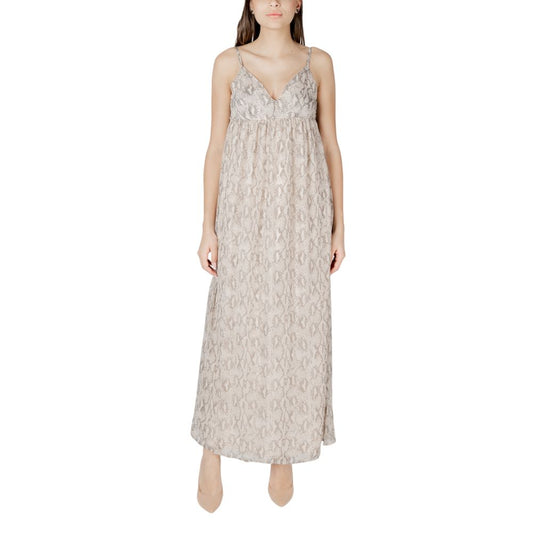 Only Beige Recycled Polyester Long Dress 1728,71956299936,Beige,Clothing,Dresses - Clothing,IT42|M,IT44|L,Long - Dresses - Clothing,New with tags,Only,Women