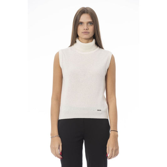 Baldinini Trend White Wool Sleeveles