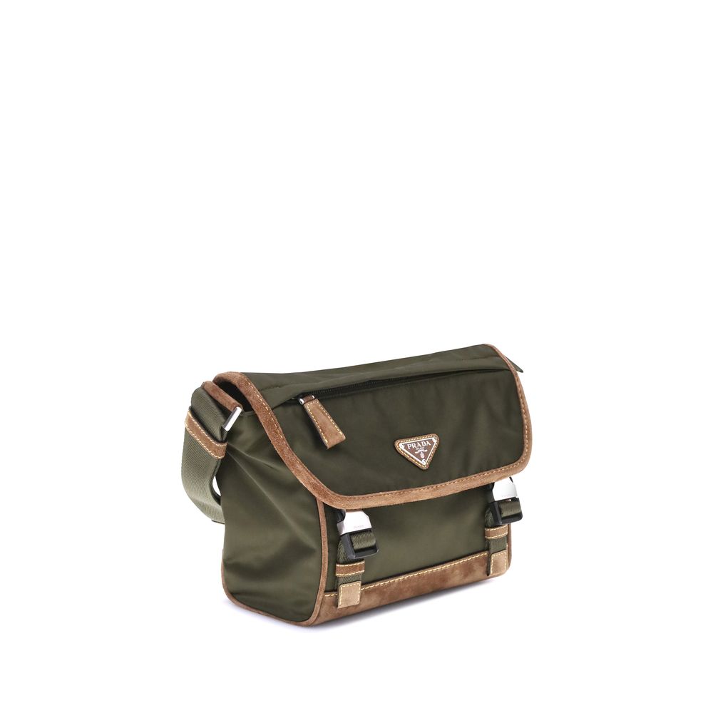 Prada Green Recycled Polyamide Shoulder Bag