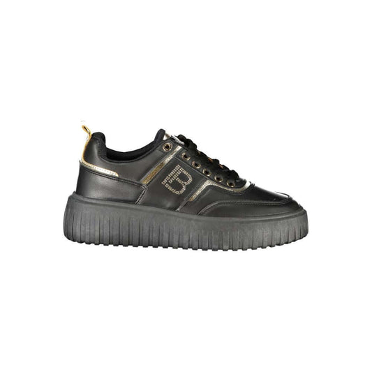 Laura Biagiotti Black Polyester Women Sneaker 1728,67403481248,Athletic - Sneakers - Shoes,Black,EU37/US7,EU38/US8,EU39/US9,EU40/US10,Laura Biagiotti,New with tags,Shoes,Sneakers - Shoes,Women