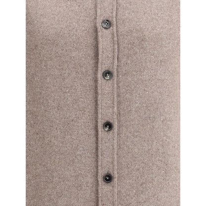 ZEGNA Brown Cashmere Dress Shirt