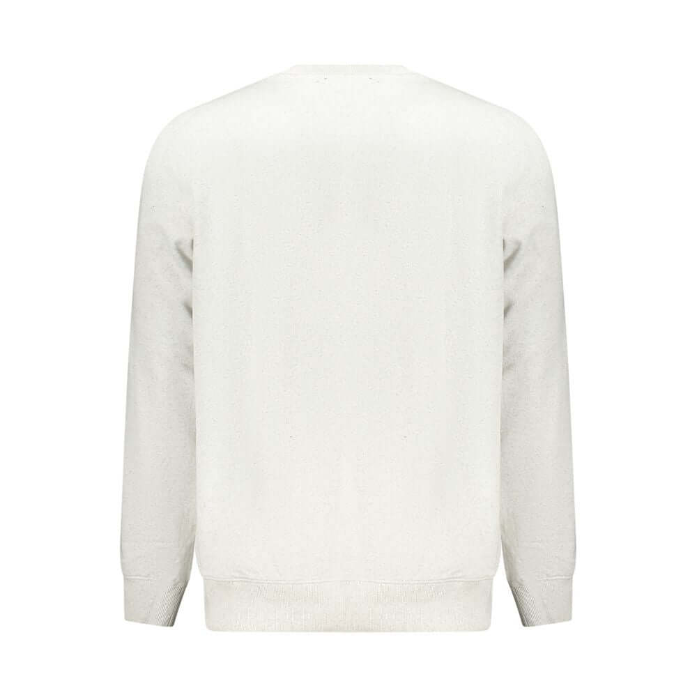 Accademia Militare Gray Recycled Cotton Men Sweater, back view, sustainable fashion with embroidery and logo design.