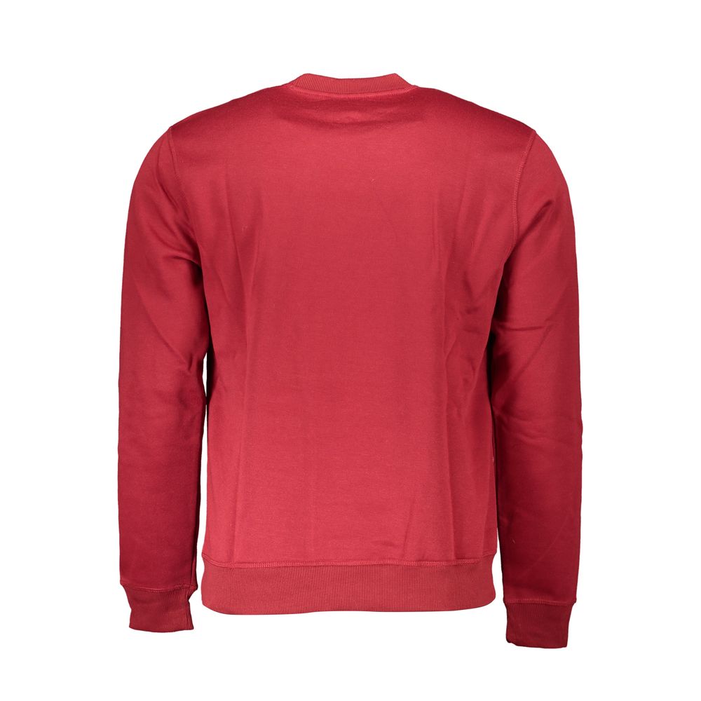 Gianmarco Venturi Red Cotton Sweatshirt long sleeve crew neck with embroidery and logo back view