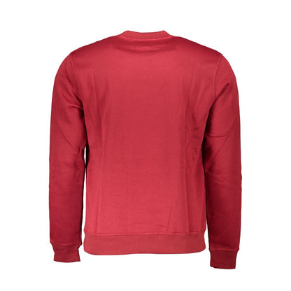 Gianmarco Venturi Red Cotton Sweatshirt long sleeve crew neck with embroidery and logo back view