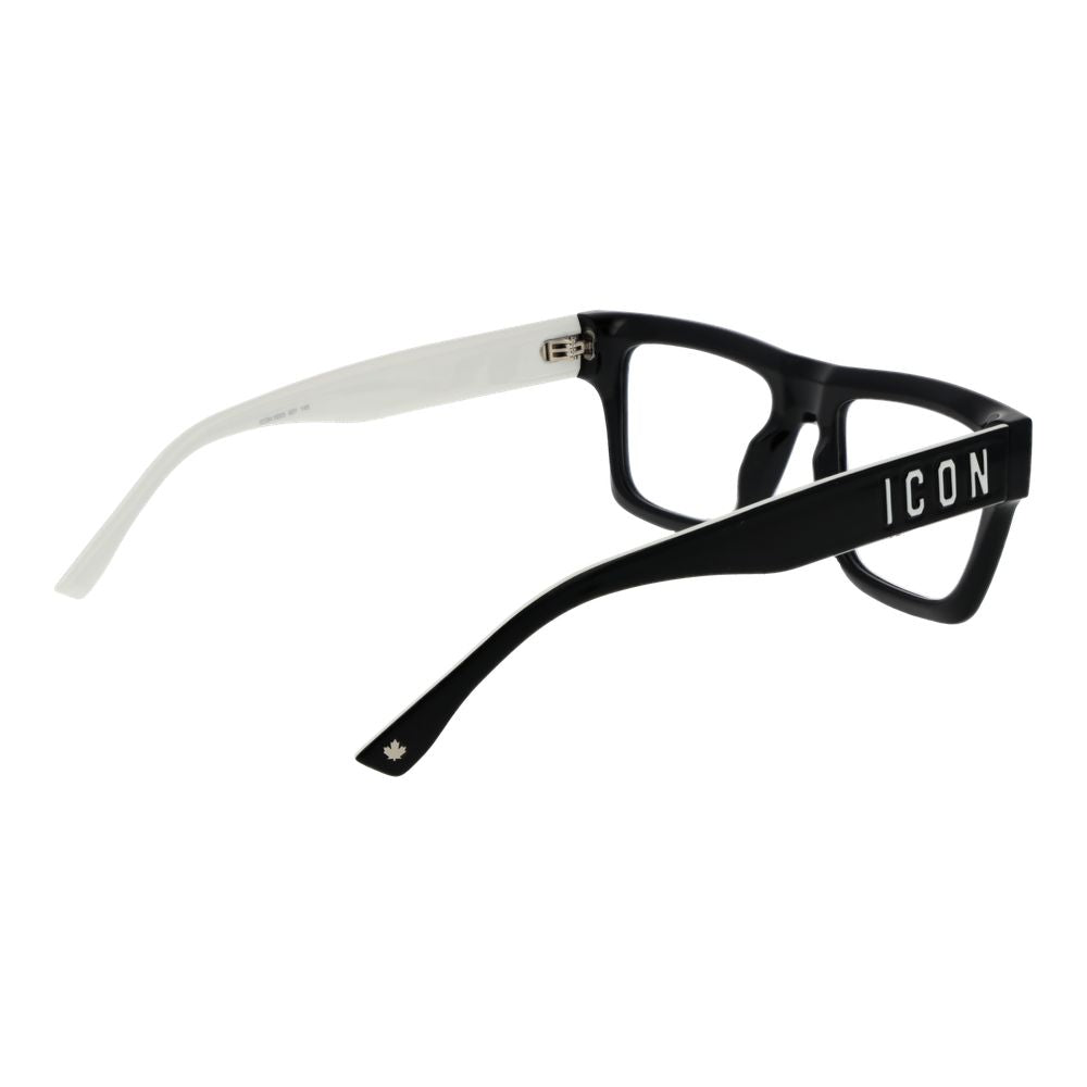 Dsquared² Black Cellulose Propionate Glasses (Frames) for men, full-rim, rectangle style, black frame with demo lenses.