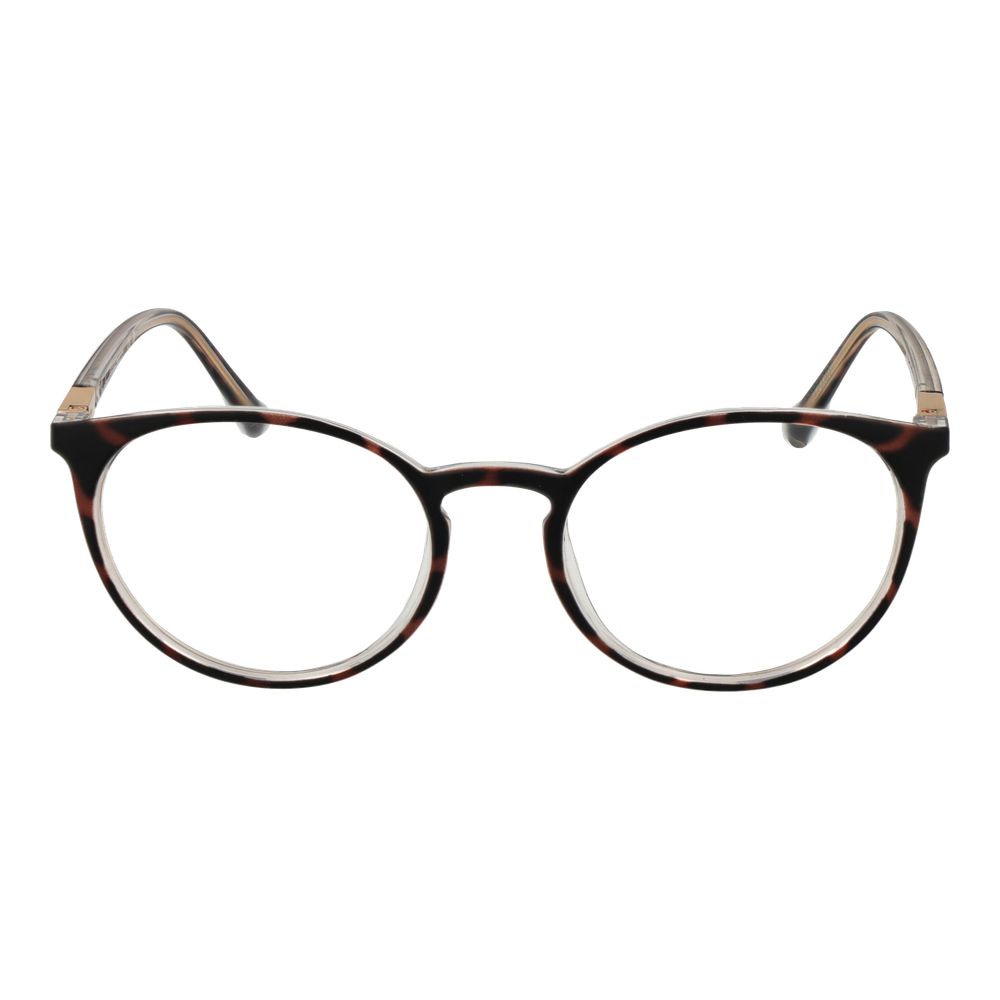 Guess Brown Plastic Glasses (Frames) unisex style, full-rim, round, demo lenses, plastic material, 52-19-145, includes branded case