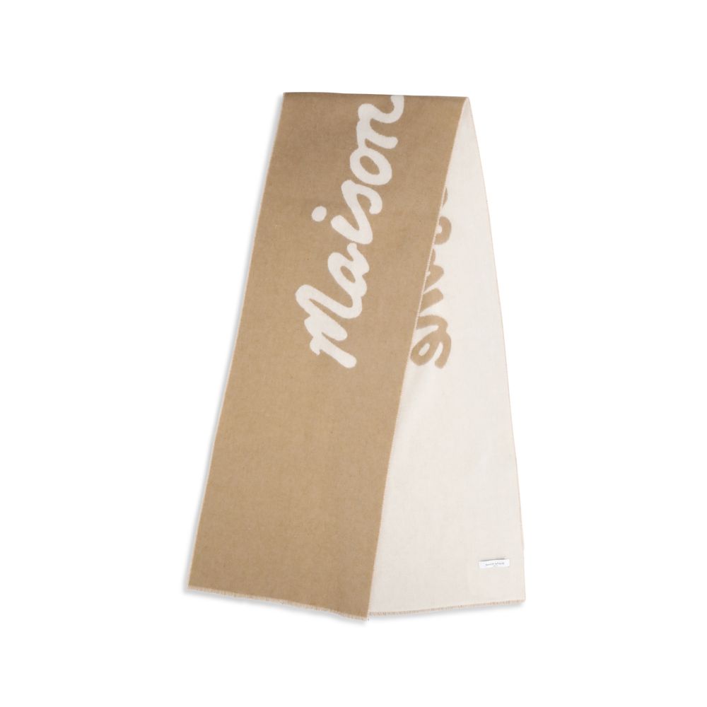 Maison Kitsuné Beige Wool Scarf