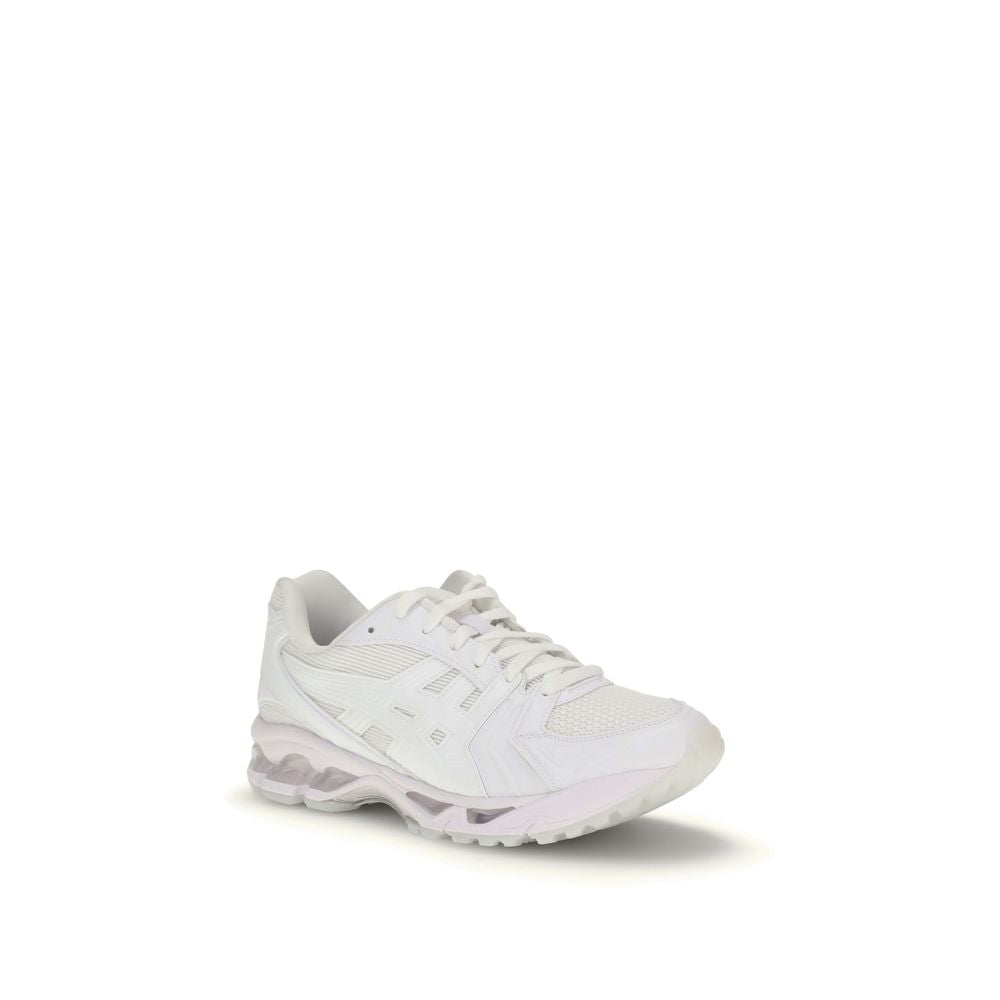 Comme Des Garçons White Polyamide Athletic Sneakers with lace-up design, showcasing contemporary style and comfort.