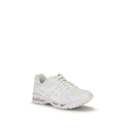 Comme Des Garçons White Polyamide Athletic Sneakers with lace-up design, showcasing contemporary style and comfort.