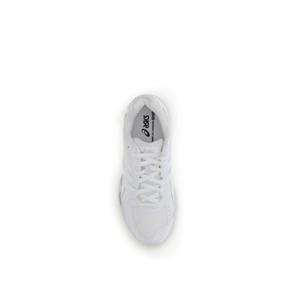 Top view of Comme Des Garçons White Polyamide Athletic Sneakers featuring a lace-up design and minimalist elegance, perfect for any occasion.