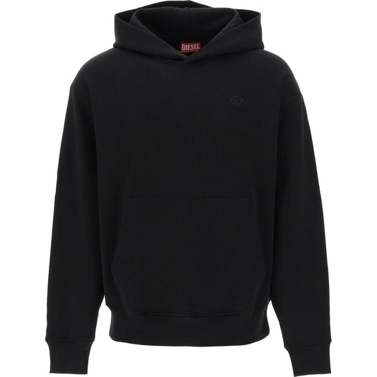 Diesel logo embroidered hoodie Topwear Diesel Black