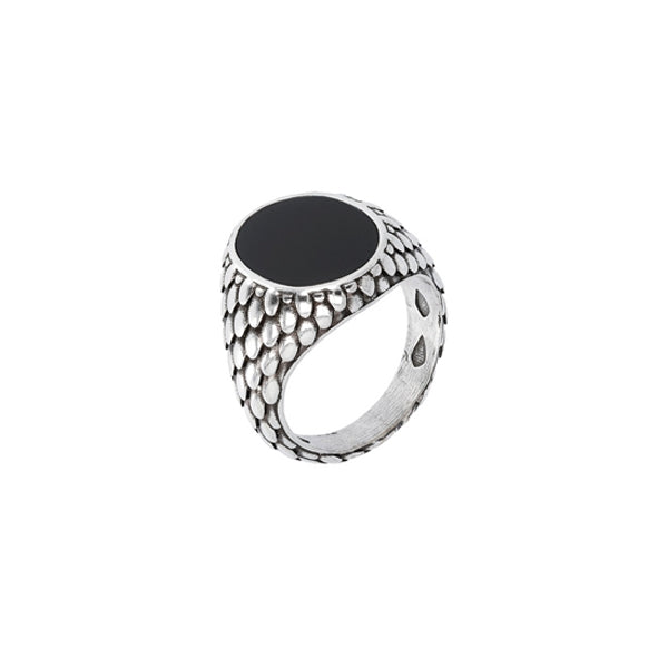 ALBERT M. JEWELS JEWELRY Mod. WSOX00407.BO-22 silver ring with black stone