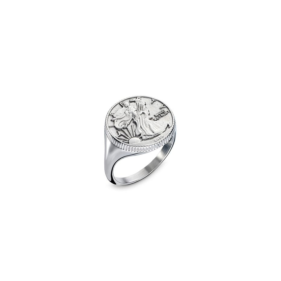 AN JEWELS JEWELRY Mod. AAC.R02S-6 silver ring with embossed design
