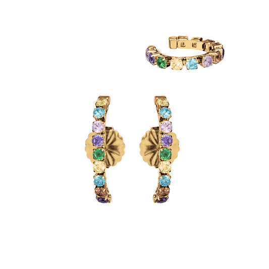 AN JEWELS JEWELRY Mod. AB.EP015 colorful gemstone earrings and ring set