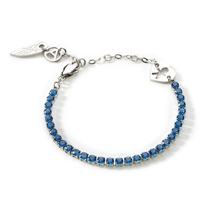 AN JEWELS JEWELRY Mod. AL.BLIYMBL blue gemstone bracelet with silver charms