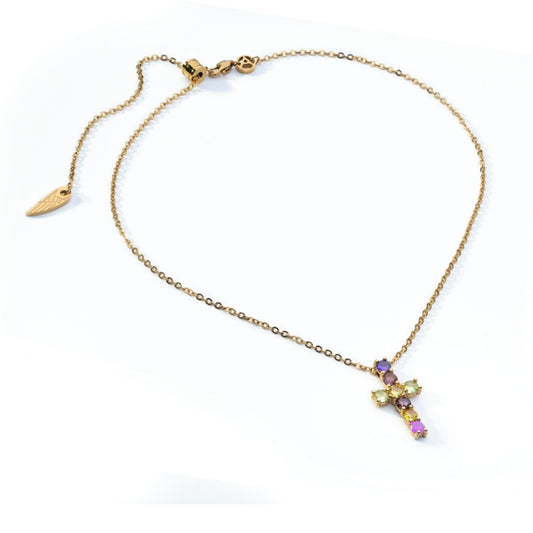 AN JEWELS JEWELRY Mod. AL.NLOY3YF gold chain with cross pendant