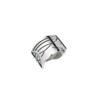 AN JEWELS JEWELRY Mod. AL.RFY01S-7 silver and black ring design