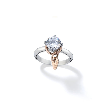 AN JEWELS JEWELRY Mod. AL.RLFY01-8 elegant ring with diamond and rose gold detail