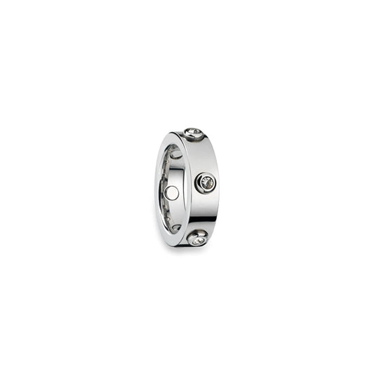 AN JEWELS JEWELRY Mod. AL.RWH01SC-9, a silver ring with embedded diamonds, elegant and stylish design for special occasions.