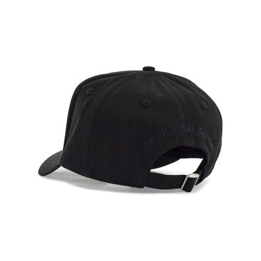 Dsquared2 cappello da baseball nero con logo grigio e visiera curvata Scarves Hats & Gloves Dsquared2 Black
