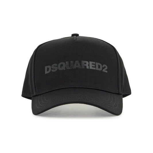 Dsquared2 cappello da baseball nero con logo grigio e visiera curvata Scarves Hats & Gloves Dsquared2 Dark Slate Gray