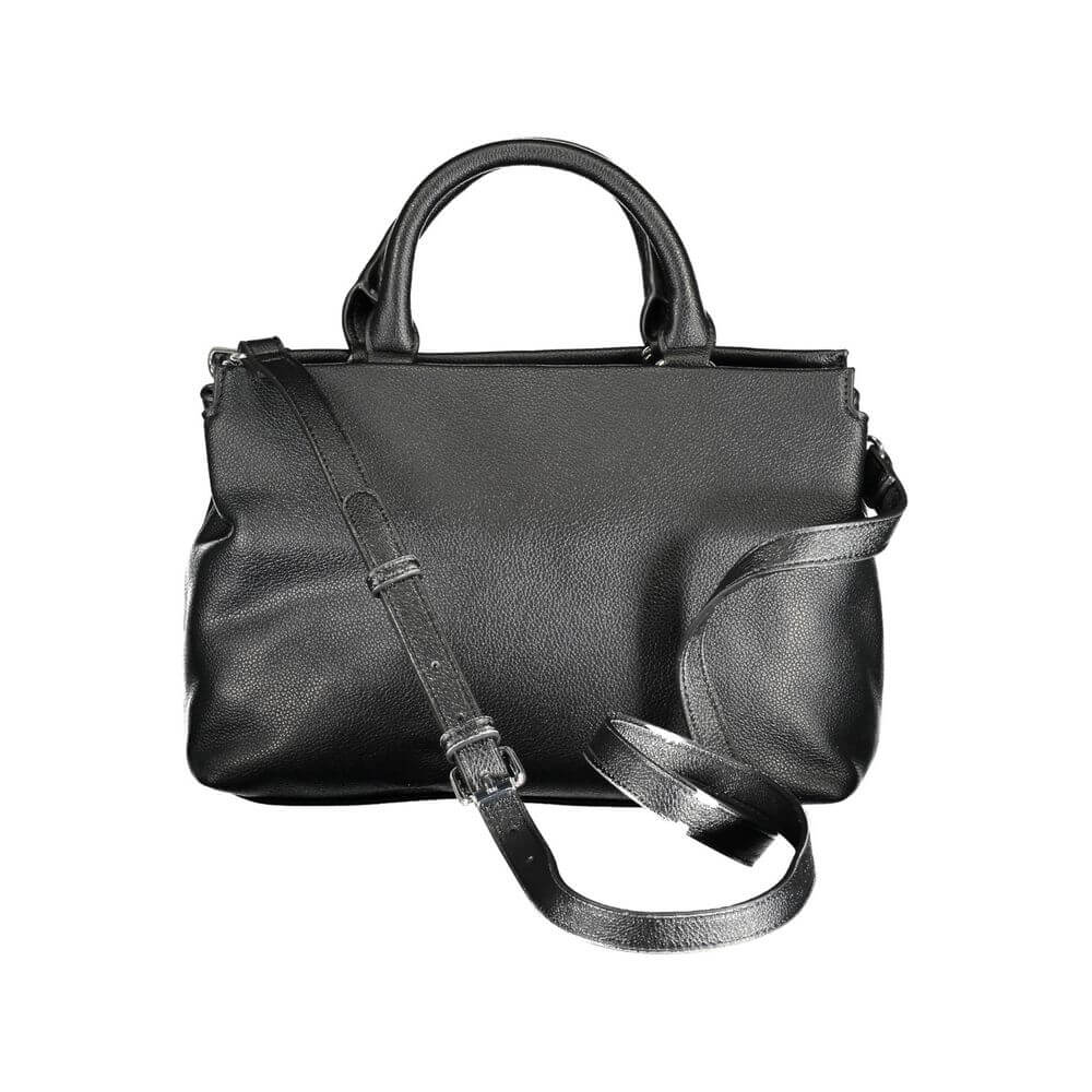 BYBLOS Black Polyethylene Handbag with handles, adjustable strap, compartments, pocket, and contrasting details