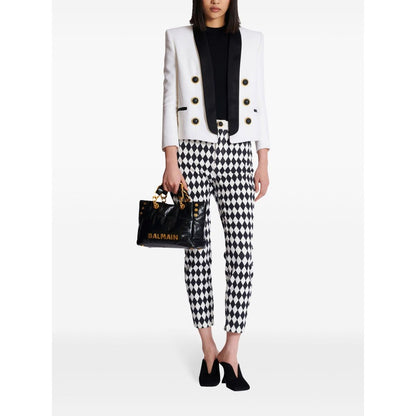 Balmain 1945 Soft PB-monogrammed crinkled small leather tote bag Shopper