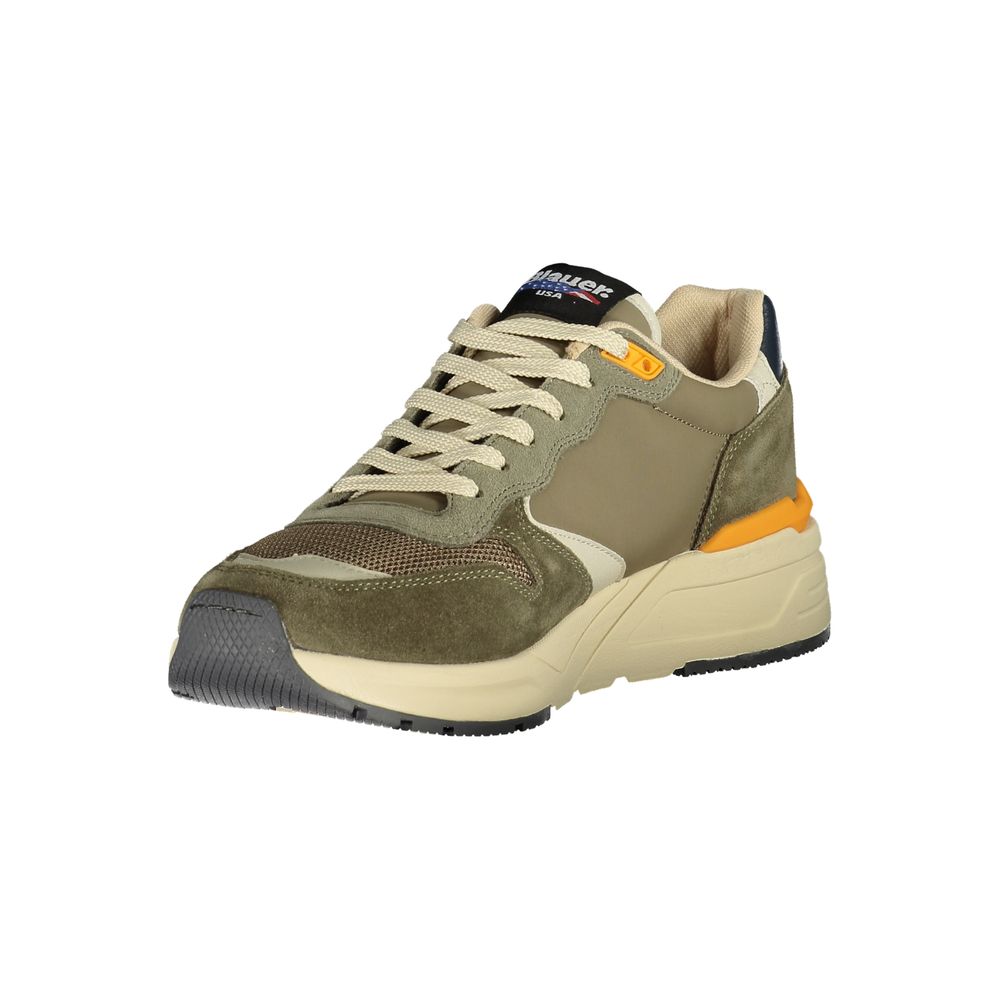 Blauer Green Polyester Men Sneaker showcasing stylish design with durable material