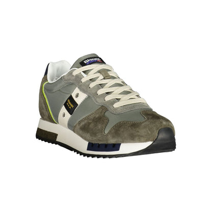 Blauer Green Polyester Mens Sneaker with contrasting details and interchangeable lace for personalized style