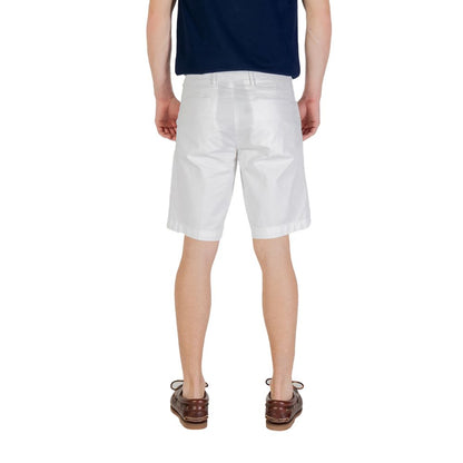 Borghese White Cotton Bermuda Shorts