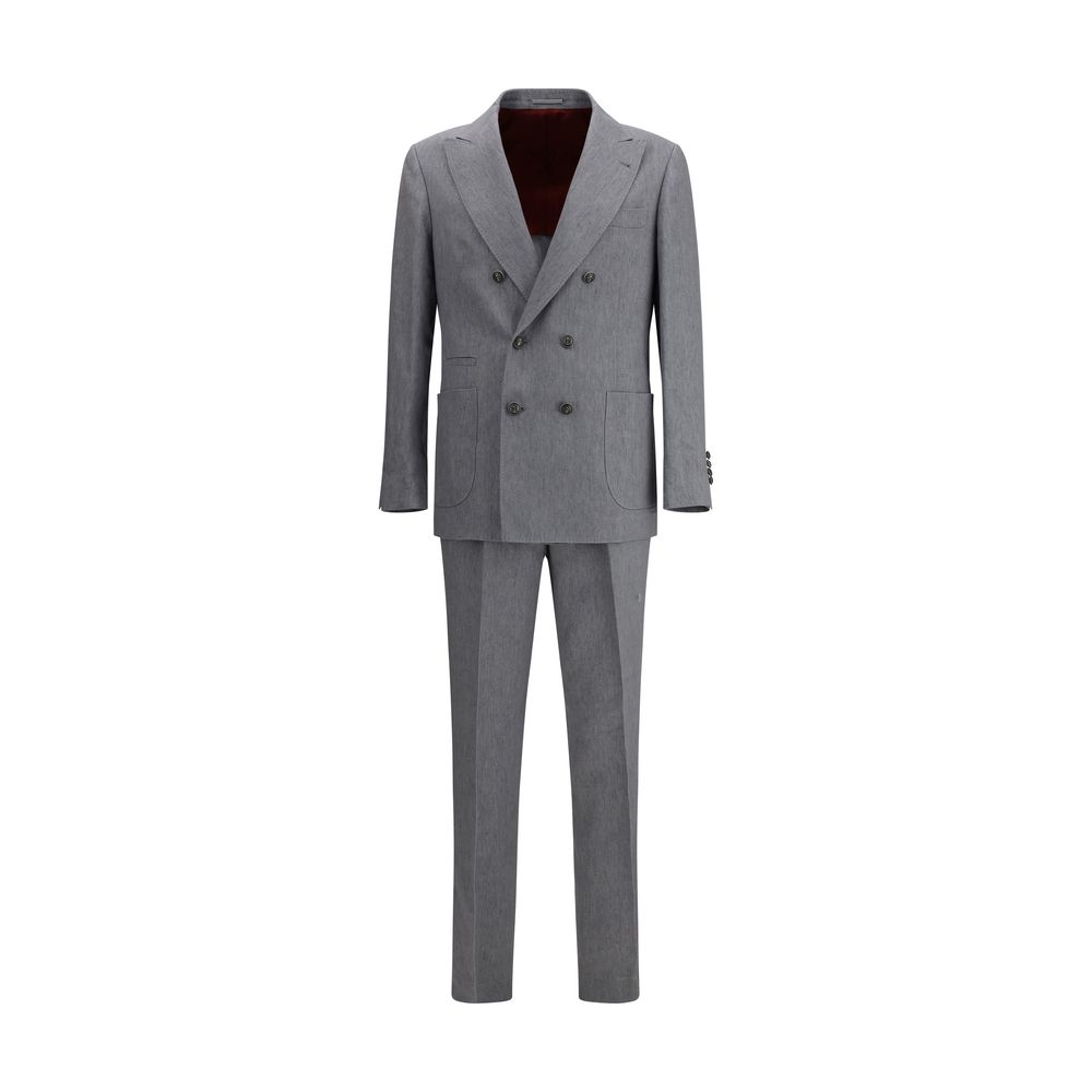 Brunello Cucinelli Gray Linen Two-Piece Suit